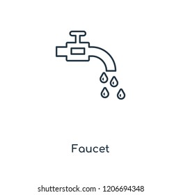 Faucet concept line icon. Linear Faucet concept outline symbol design. This simple element illustration can be used for web and mobile UI/UX.