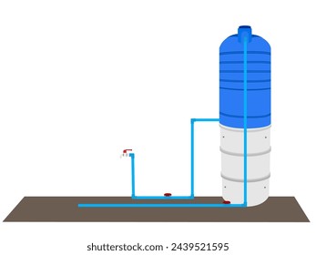 El grifo está conectado al tanque de agua.