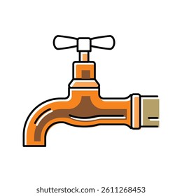 faucet copper metal color icon vector. faucet copper metal sign. isolated symbol illustration