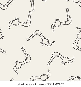 Faucet doodle seamless pattern background