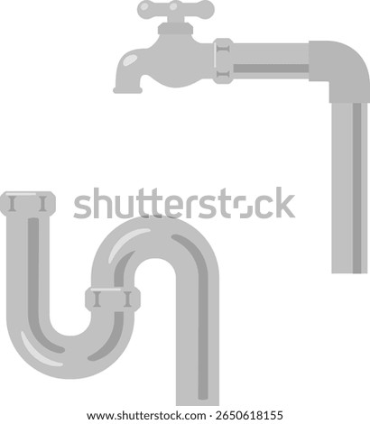 Faucet, drain trap, water pipe