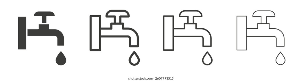 Faucet drip icon collection for website designs