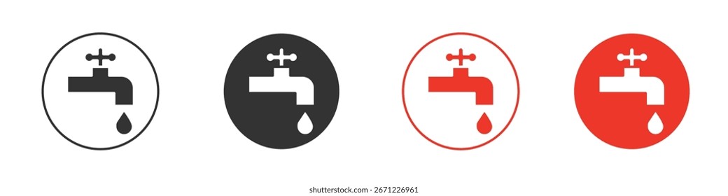 Faucet drip icon for logo, vector sign symbol for design