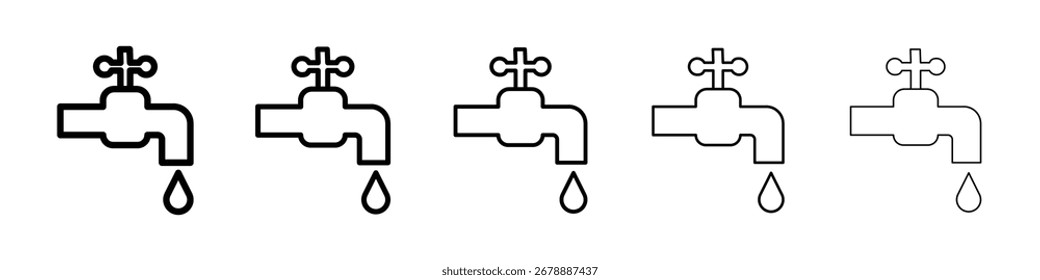 Icono del goteo del grifo para el concepto y el Diseño web móviles.
