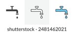 Faucet drip icon symbol collection on white background.
