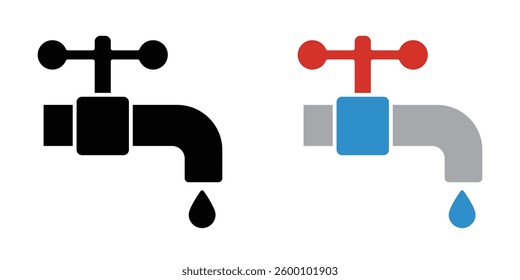Faucet drip web vector icons