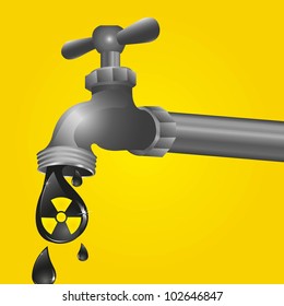 faucet dripping with bio hazard icon, vector illustration
