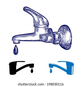 Faucet dripping water