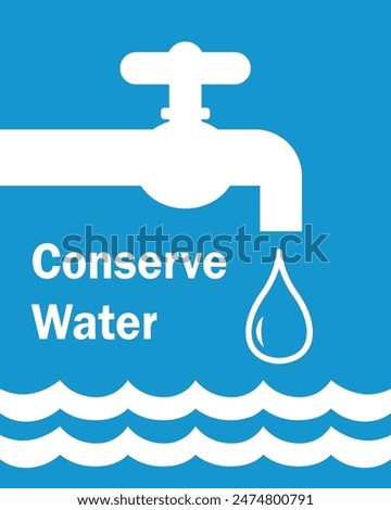faucet with dripping water symbolizes conserve water sign save water warning campagne