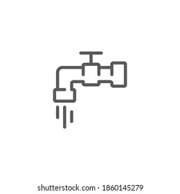 Faucet and drop icon, color, line, outline vector sign, linear style pictogram isolated on white. Symbol, logo illustration. Editable stroke. Pixel perfect