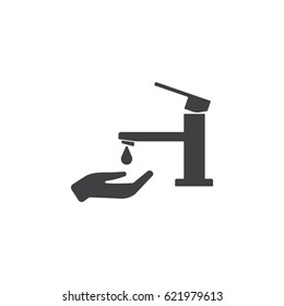 faucet drop icon on the white background