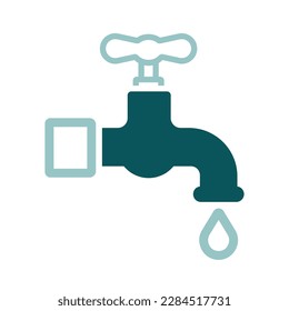 Faucet with drop isolated vector icon. Graph symbol for agriculture, garden and plants web site and apps design, logo, app, UI