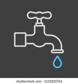 Faucet with drop vector icon. Graph symbol for agriculture, garden and plants web site and apps design, logo, app, UI