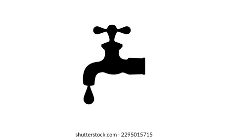 Faucet with drop of water, high quality vector