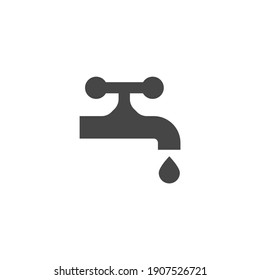 Faucet Drop Water Icon Black and White Vector Graphic
