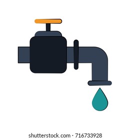 faucet with drop of water icon image 