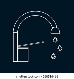 faucet with a drop, web icon. vector design. Eps 10