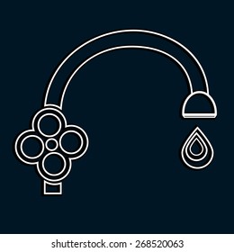 faucet with a drop, web icon. vector design. Eps 10
