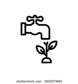 Vector de contorno de icono de grifo (Ecología). aislado en fondo blanco