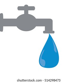 Faucet falling water drop