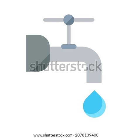 faucet flat clipart vector illustration