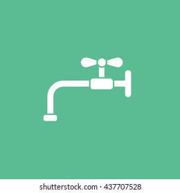 Faucet Flat Icon On Green Background