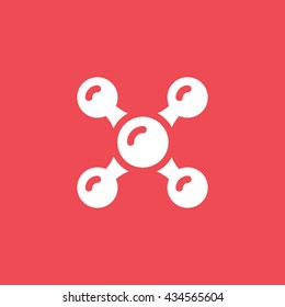 Faucet Flat Icon On Red Background