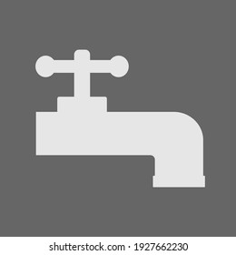 Faucet flat vector monochrome icon.