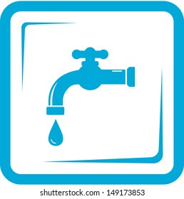 faucet in frame - tap water and washbasin symbol