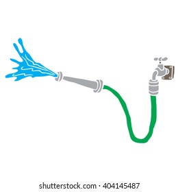 faucet with garden hose cartoon