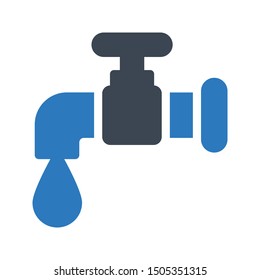 faucet glyph color vector icon