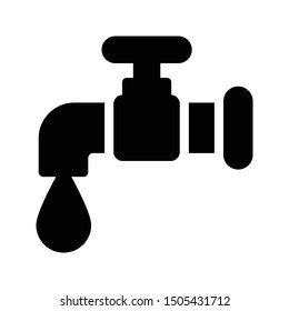 faucet glyph flat vector icon