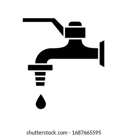 Faucet glyph icon. High quality vector illustration in trendy flat style with black color. Suitable for many purposes.