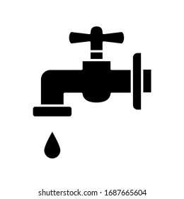 Faucet glyph icon. High quality vector illustration in trendy flat style with black color. Suitable for many purposes.
