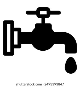 faucet glyph icon vector illustration isolated on white background