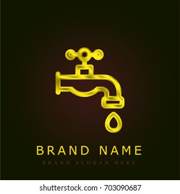 Faucet golden metallic logo