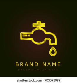 Faucet golden metallic logo