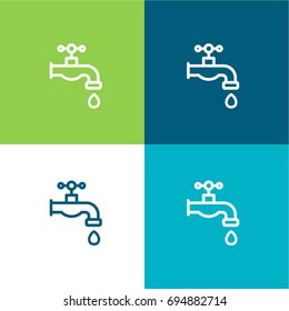 Faucet green and blue material color minimal icon or logo design