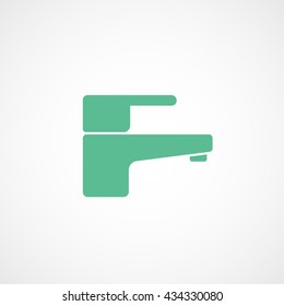 Faucet Green Flat Icon On White Background