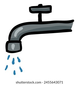 Faucet Hand Drawn Doodle Icon