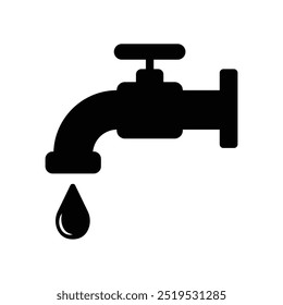 Wasserhahn-Symbol schwarz, Vektorgrafik