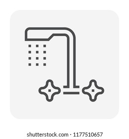 Faucet icon design, 64x64 perfect pixel and editable stroke.
