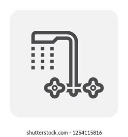 Faucet icon design, black and outline.