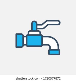Faucet icon designed in a flat style