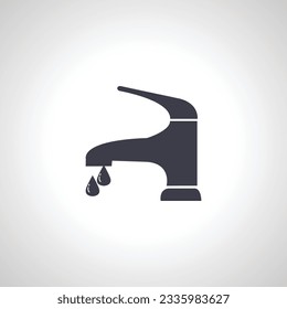 faucet icon. Dripping tap with drop icon. water tap icon