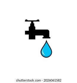 icono del grifo y gota de agua de goteo