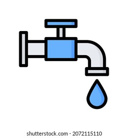 Faucet Icon, Filled Line style icon vector illustration, Suitable for website, mobile app, print, presentation, infographic and any other project.