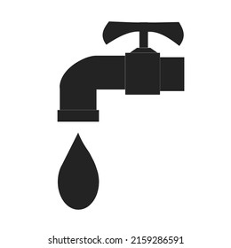 Faucet icon flat design on white background