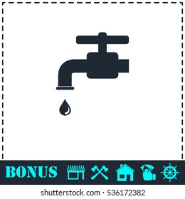 Faucet icon flat. Simple vector symbol and bonus icon