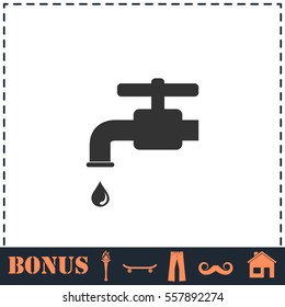 Faucet icon flat. Simple vector symbol and bonus icon
